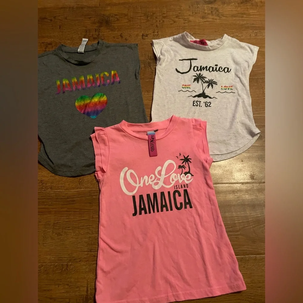 Girls Jamaica one love 6X 7/8 t-shirts EUC